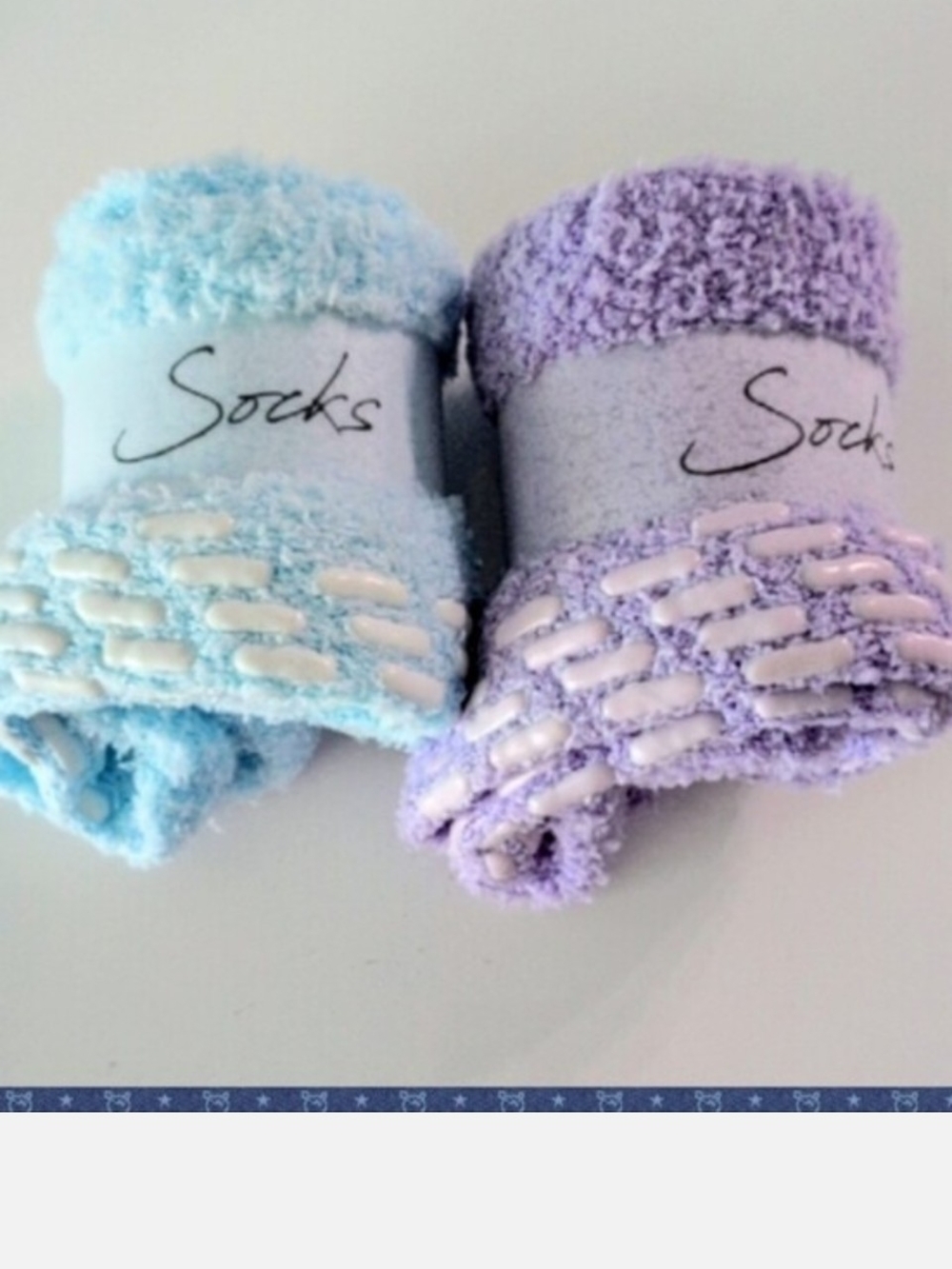 2pr Cozy Non-Slip Fuzzy Socks — Light Blue & Lavender